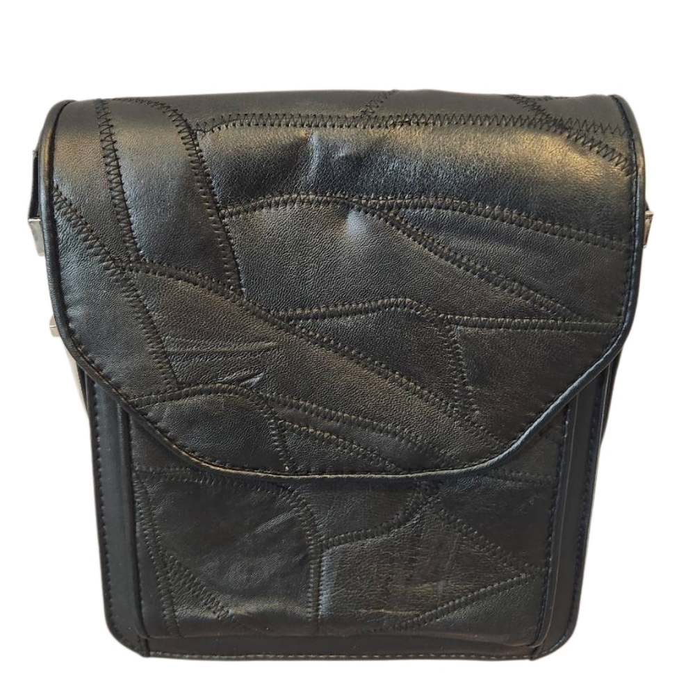 Black Leather Crossbody Bag
